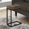 Accent Table, C - Shaped, Modern - Brown - Image 4