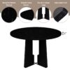 5 Piece Round Dining Table Set, Modern Dining Table And 4 Upholstered Chairs For Dining Room, Kitchen Room, Living Room - Beige / Black - Image 9