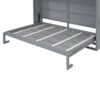 Queen Size Murphy Modern Bed With Top Cabinets For Space Saving And Comfort - Gray - Image 4