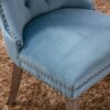 Nikki - Modern, High-End Tufted Solid Wood Contemporary Velvet Upholstered Dining Chair With Wood Legs Nailhead Trim (Set of 2) - Light Blue - Image 10