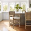 Cane Back Counter Stool With Upholstered Seat - Cream / Reclaimed Natural - Image 10