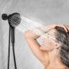 High Pressure Shower Heads 6 Spray Mode Handheld Shower With 60" Stainless Steel Hose - Matte Black - Image 8