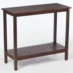 Workstation For Garden Balcony Garage, Acacia Console Potting Table - Brown