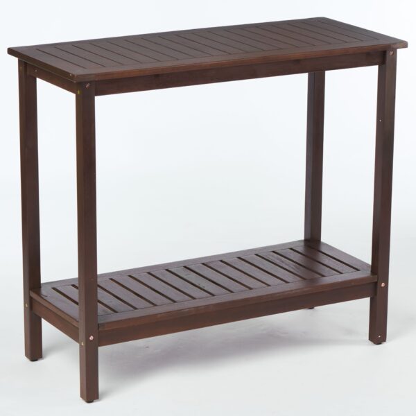 Workstation For Garden Balcony Garage, Acacia Console Potting Table - Brown