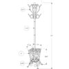 Coat Rack, Hall Tree, Free Standing, 8 Hooks, Entryway, Umbrella Holder, Transitional - Black - Image 5