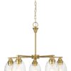 Elegance 5 Lights Linear Arms With Chain Chandelier - Clear / Gold - Image 3