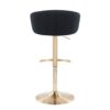 Claire - Contemporary / Glam Adjustable Bar Stool (Set of 2) - Gold / Black - Image 5