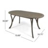 Acacia Wood Dining Table Stylish Outdoor Table - Gray - Image 6