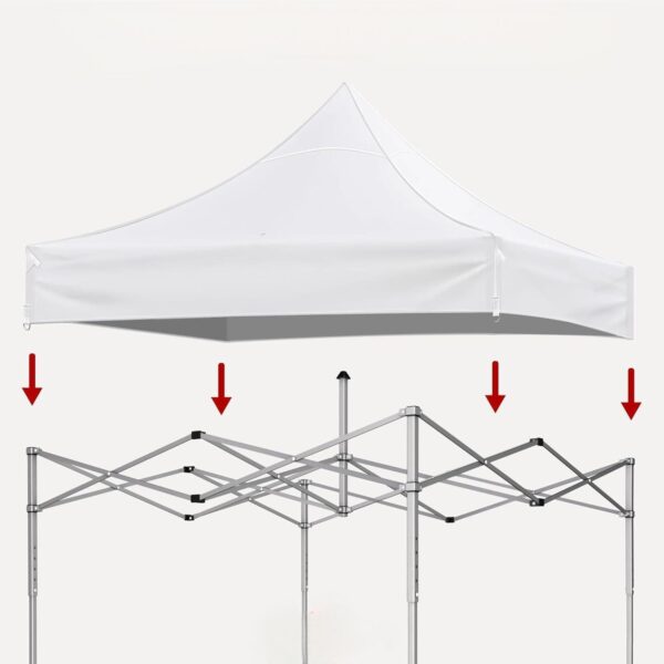 10 0 Ft Canopy Replacement Top With 4 Pack Weight Bags Pop Up Tent Cover Only Frame Not Included - White
