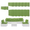 14 Pack Cushion Covers For 7 Piece Wicker Rattan Sectional Sofa (6 Seater), Outdoor Seat And Back Slipcovers With Zippers - Green - Image 2