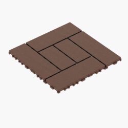 Zz Style 12" Patio Deck Tiles, Diy Interlocking Flooring - Red Brown