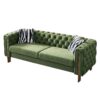 Chesterfield - Modern Tufted Velvet Living Room Sofa, 84.25''W Couch - Mint Green - Image 10