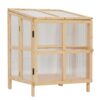 2 Tier Foldable Cold Frame Greenhouse, Portable Wooden Greenhouse Garden Cold Frame Raised Planter Box With Shelves - Natural Wood - Image 4
