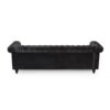 Chesterfield Style 3 Seater Sofa With Deep Button Tufting - Black - Image 9