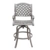 Cast Aluminum Bar Stool With Cushion (Set of 2) - Gray - Image 2