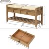 Shoe Rack With Cushioned Seat And Drawers Multipurpose Entryway Storage Bench - Old Pine - Image 2