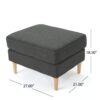 Upholstered Ottoman With Tapered Legs - Dark Gray - Image 2