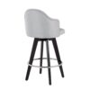 Ahoy - Contemporary Fixed Height Counter Stool Round Chrome Footrest (Set of 2) - Light Gray / Black - Image 4