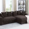 Naomi - 3 Piece Upholstered Sectional - Dark Brown - Image 6