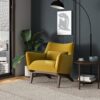 Brayden - Lounge Chair - Velvet - Brown / Gold / Yellow - Image 7