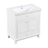 Bathroom Vanity With Sink, Bathroom Cabinet With Two Doors And One Drawer, White - Image 23