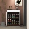 Freestanding Wooden Shoe Cabinet, 4 Tier Organizer With Drawer - White / Walnut - Image 6