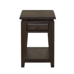 Traditional Chairside Table With Storage - Mahogany