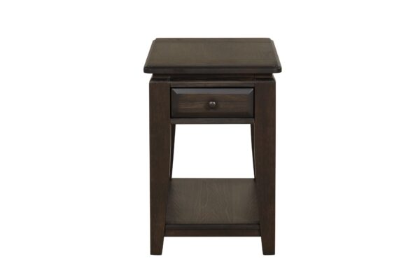 Traditional Chairside Table With Storage - Mahogany