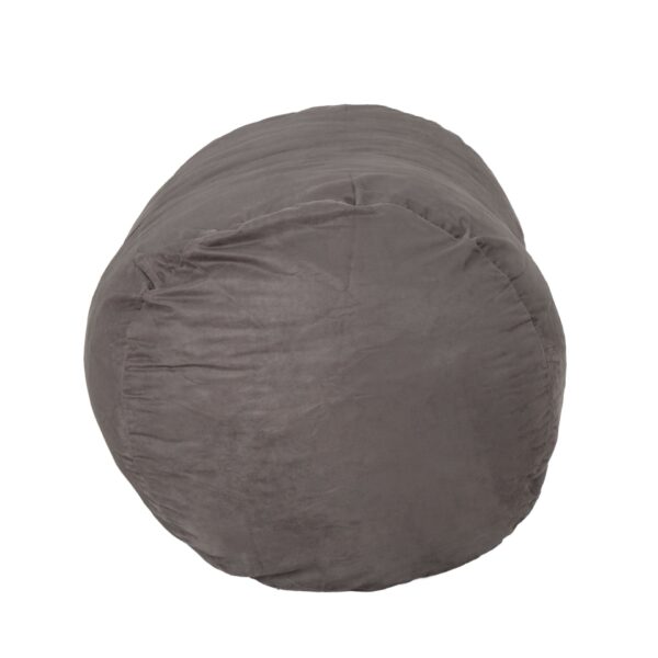 Michael - Modern 4 Foot Cylindrical Suede Bean Bag Chair - Charcoal