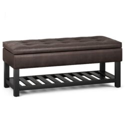 Cosmopolitan - Storage Ottoman Bench With Open Bottom - Distressed Brown