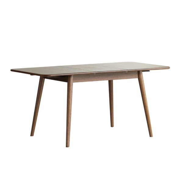 Round Corner Diagonal Leg Telescopic Table, For 6 - 8 People To Meet Dining Table - Walnut