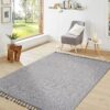 Guros - 4' X 6' Medallion Indoor / Outdoor Area Rug - White / Ivory - Image 6