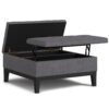 Dover - Lift Top Coffee Table Storage Ottoman - Gray - Image 3