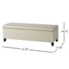 Glouster - Storage Ottoman With Leather Upholstery - Ivory - Image 3