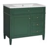 Bathroom Vanity With Top Sink, Modern Bathroom Storage Cabinet, 2 Drawers And A Tip-Out Drawer, Single Sink Bathroom Vanity - Green - Image 12