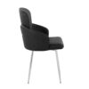 Dahlia - Contemporary Dining Chair (Set of 2) - Chrome / Black - Image 3