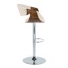 Curvo - Mid-Century Modern Adjustable Barstool With Swivel (Set of 2) - Walnut / Cream - Image 3