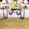 Halo - Oval Acrylic Champagne Flutes (Set of 4), Unbreakable Mimosa Glasses - Blue - Image 4