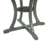 Retro Style 5 Piece Round Dining Table Set With Storage Shelf And Fabric Chairs - Antique Blue / Dark Brown - Image 7