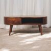 Large Wave Coffee Table, 1 Drawer - Chestnut - Image 10