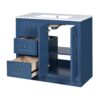 Bathroom Vanity With Ceramic Sink, Bathroom Storage Cabinet With 2 Drawers & Shelf, Freestanding Bathroom Cabinet - Blue - Image 13