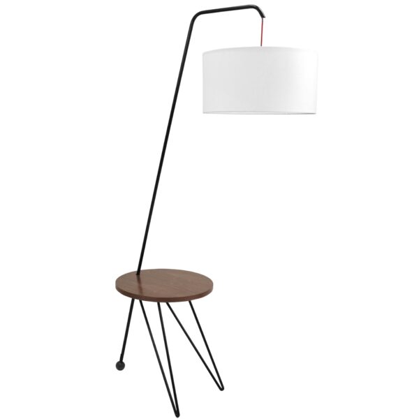 Stork - Mid-Century Modern Floor Lamp - Walnut / White