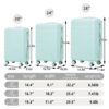 Set 3 Pieces 20" / 24" / 28" Abs Spinner Wheel Luggage, Matching Color, With Combination Lock - Mint Green - Image 3