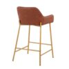 Daniella - Contemporary / Glam Fixed Height Counter Stool (Set of 2) - Gold / Camel - Image 4