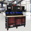 Heavy Duty Tool Cart With 19 Drawers, Tools Not Included, Mobile Storage For Workshop Or Laboratory - Black / Red - Image 13