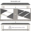 Retro Style 7 Piece Dining Table Set With Extendable Table And 6 Upholstered Chairs - Gray / White - Image 7