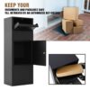 Large Package Delivery Parcel Mail Drop Box With Lockable Storage Compartment Heavy Duty Weatherproof For Express Mail Delivery For Home & Business Use - Black - Image 5