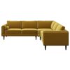 Amber - Velvet Corner Sectional Sofa - Yellow - Image 7