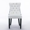 Nikki - Modern, High-End Tufted Solid Wood Contemporary And Velvet Upholstered Dining Chair With Wood Legs Nailhead Trim (Set of 2) - White / Light Blue - Image 3