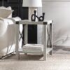 Rustic Industrial Metal X 2 Tier Side Table - Stone Gray - Image 5